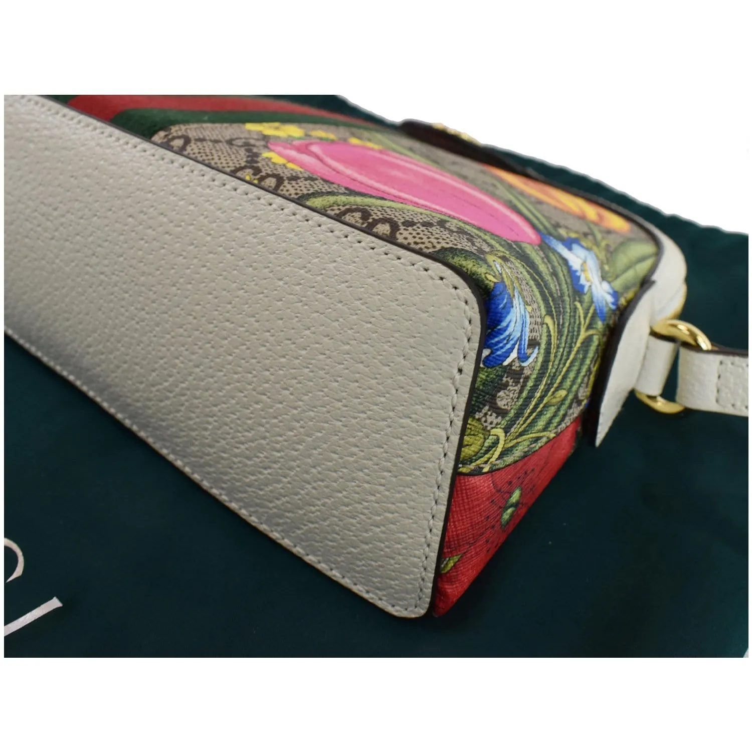 GUCCI Ophidia Flora Small Supreme Canvas Shoulder Bag Beige 499621 - Final Sale
