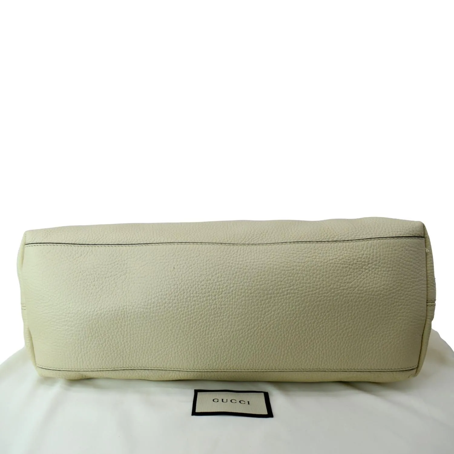 GUCCI Soho Medium Chain Leather Tote Shoulder Bag Ivory 536196