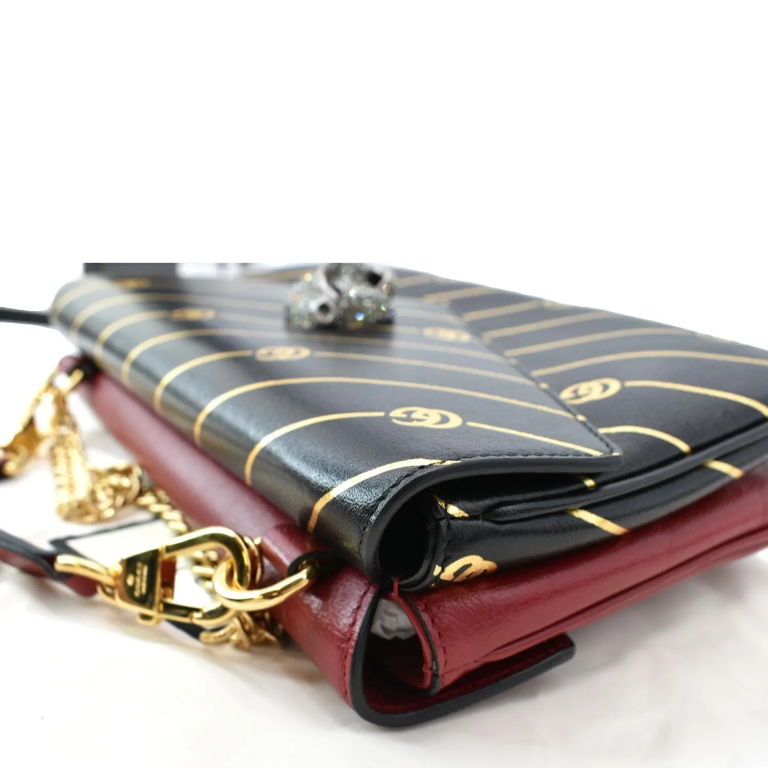 GUCCI Thiara Medium Double Smooth Leather Shoulder Bag Red/Black 524822