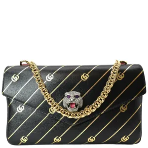 GUCCI Thiara Medium Double Smooth Leather Shoulder Bag Red/Black 524822
