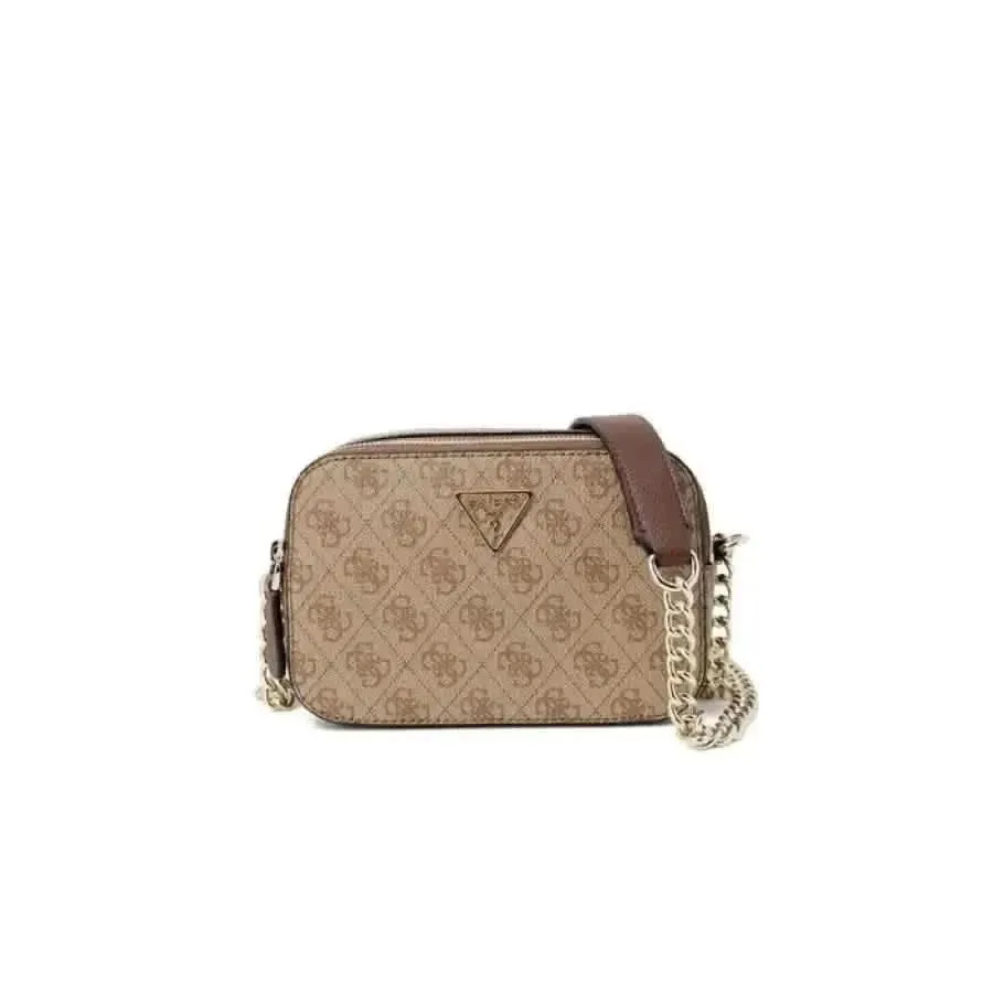 Guess Women's Brown Shoulder Bag with Print and Zip