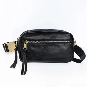 Hampton Leather Crossbody Bag: Shell: Black