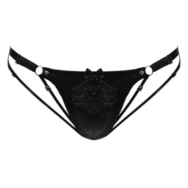 Hecate Latex String Knicker - Black -