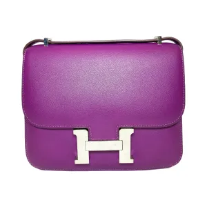 Hermes Constance 18 Anemone Swift Palladium Hardware