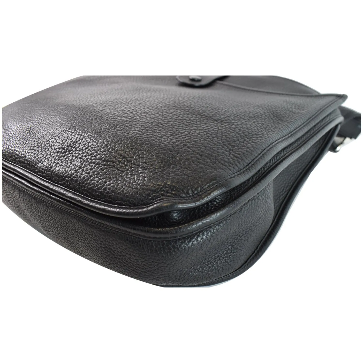 HERMES Evelyne TGM III Clemence Leather Crossbody Bag Black