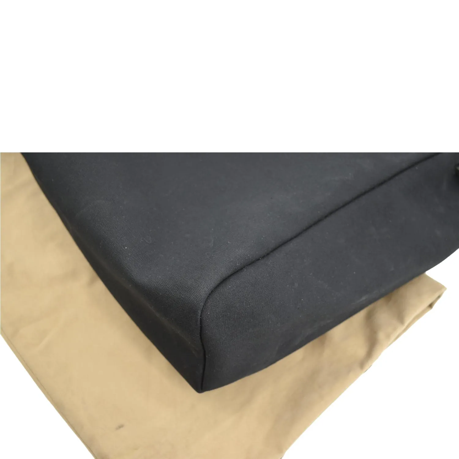 HERMES Herbag Canvas Leather Shoulder Bag Black