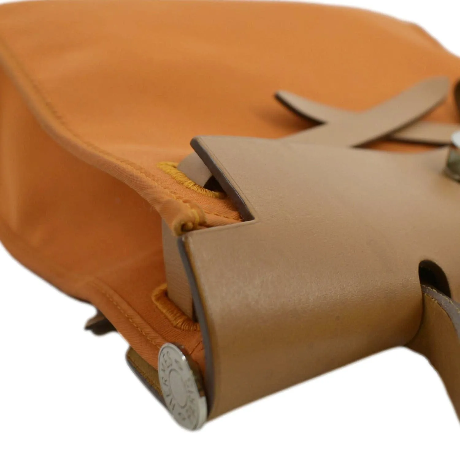 HERMES Herbag Canvas Shoulder Bag Orange