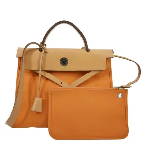 HERMES Herbag Canvas Shoulder Bag Orange
