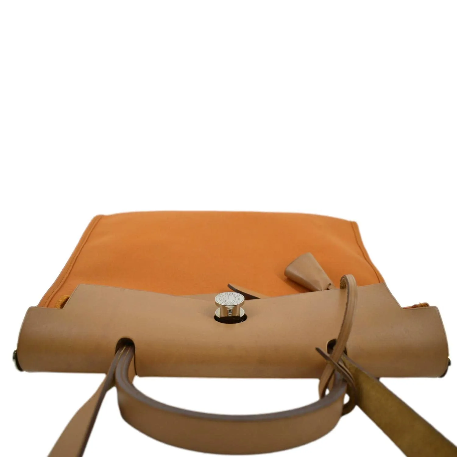 HERMES Herbag Canvas Shoulder Bag Orange