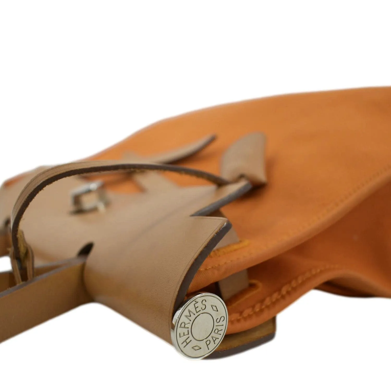 HERMES Herbag Canvas Shoulder Bag Orange