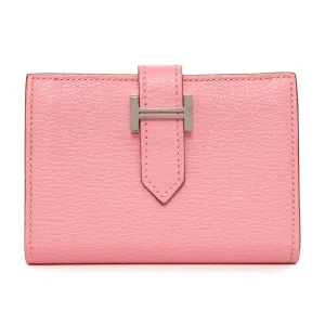 Hermes Rose Confetti Chevre Mysore Bearn Card Holder Wallet