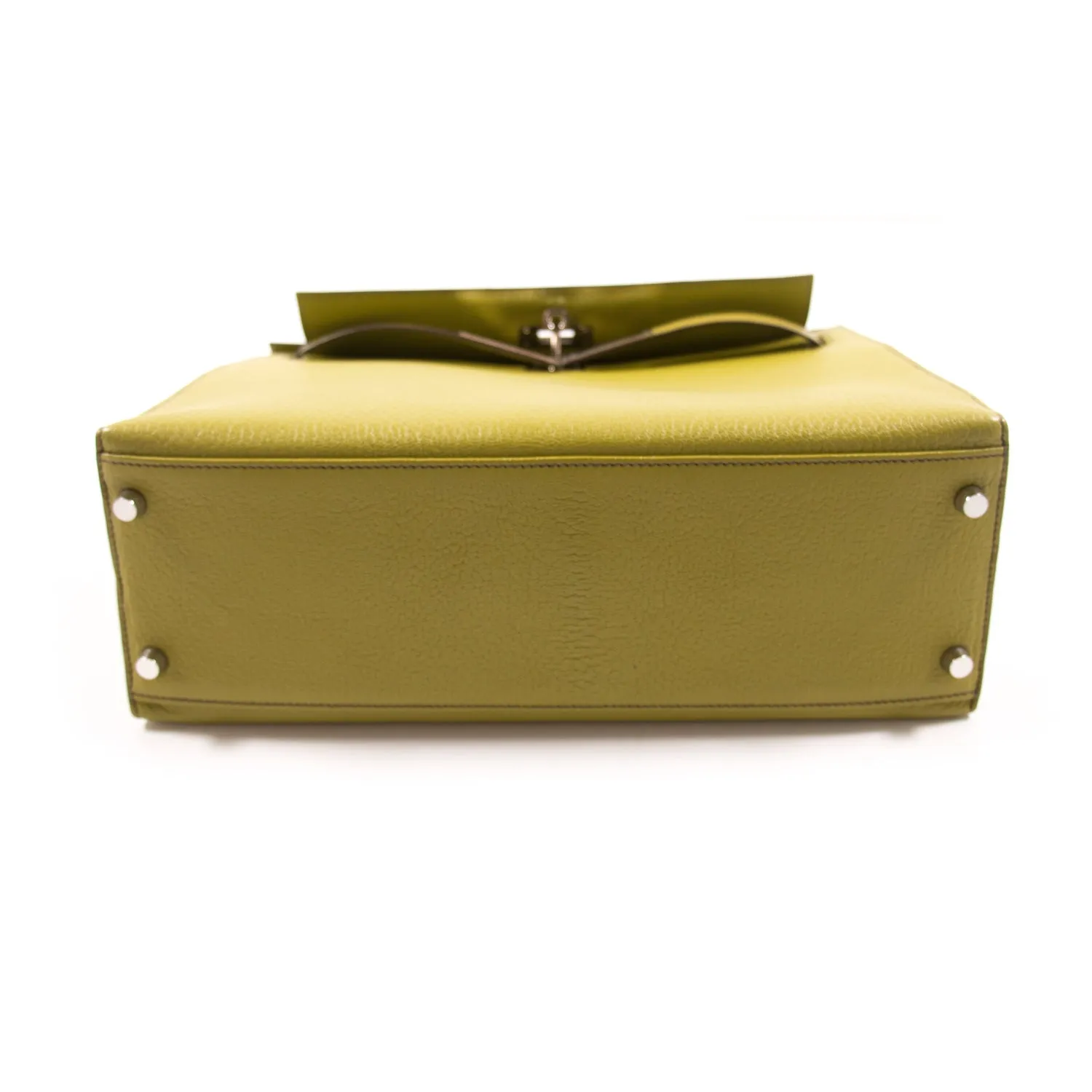 Hermès Kelly 32 Sellier Vert Anis Chevre Mysore
