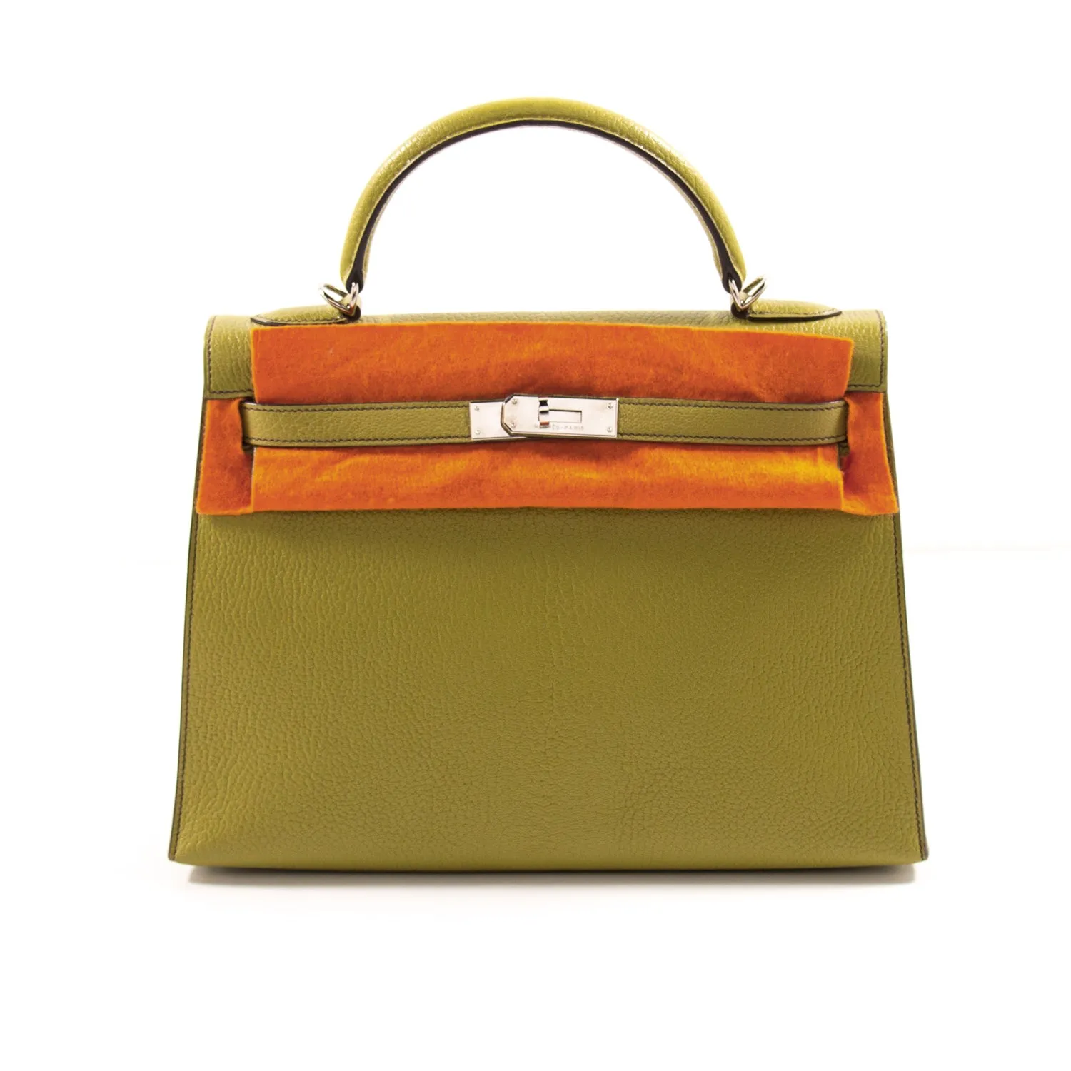 Hermès Kelly 32 Sellier Vert Anis Chevre Mysore