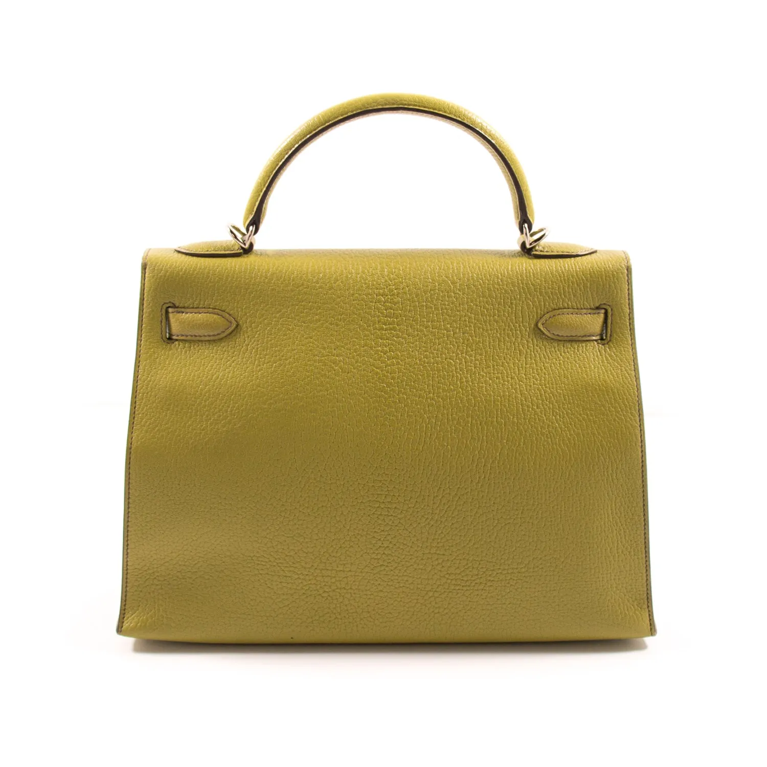 Hermès Kelly 32 Sellier Vert Anis Chevre Mysore