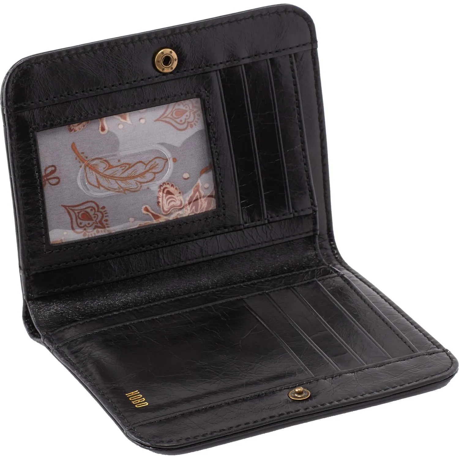 Hobo Catch Wallet Black Vintage Hide Leather