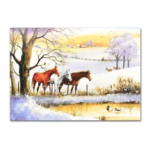 Horses in Winter Holiday Cards
