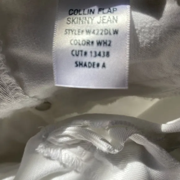 Hudson Collin Flap Skinny White Jean Size 26