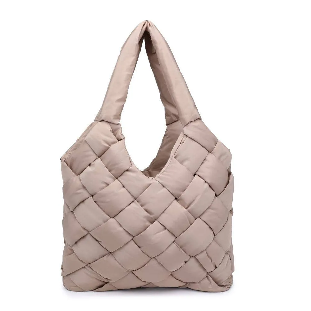 Illumine Woven Nylon Tote: Nude