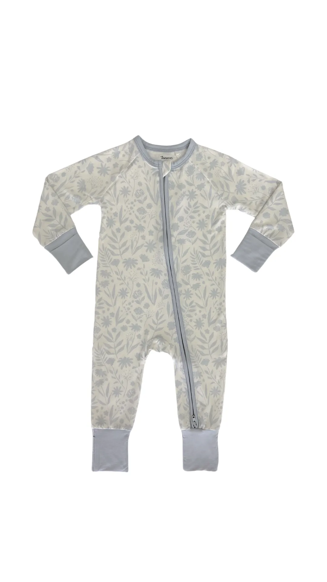 In My Jammers Mia Blue Floral Zipper Romper