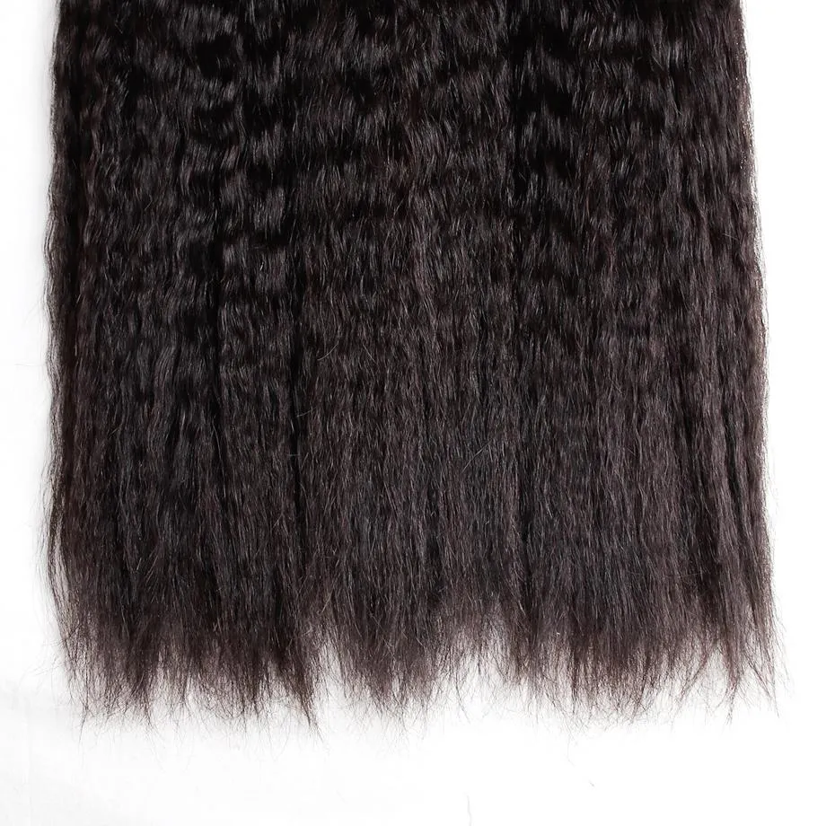 Indian Kinky Straight Bundles With 4×4 Closure 10A Grade 100% Human Remy Hair MYLOCKME