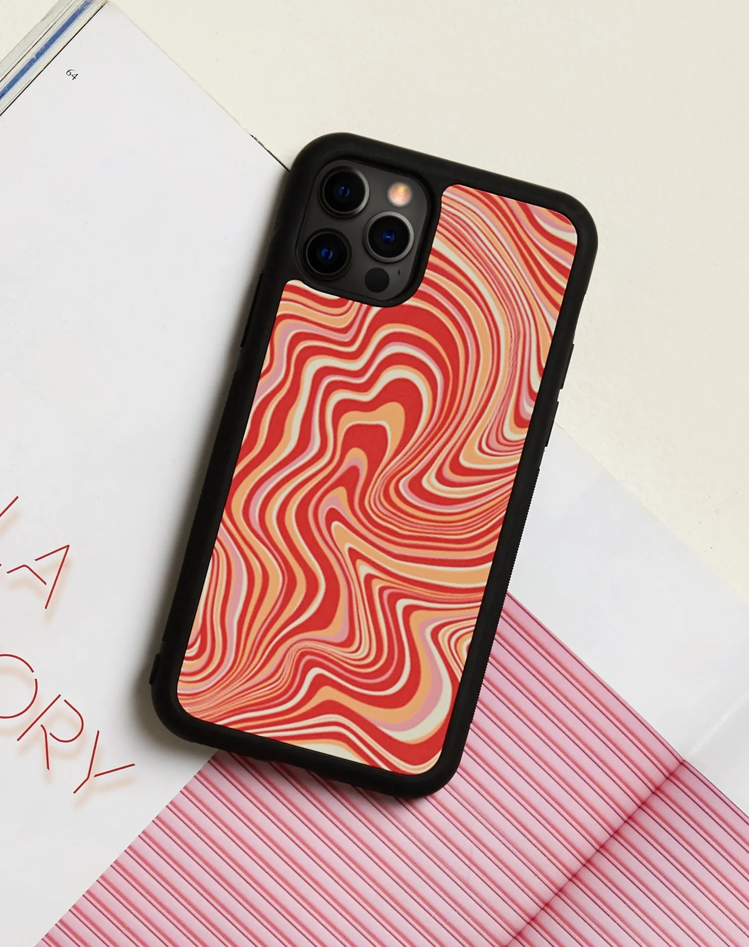 Iphone Case in 70's Ripple in Tangerine