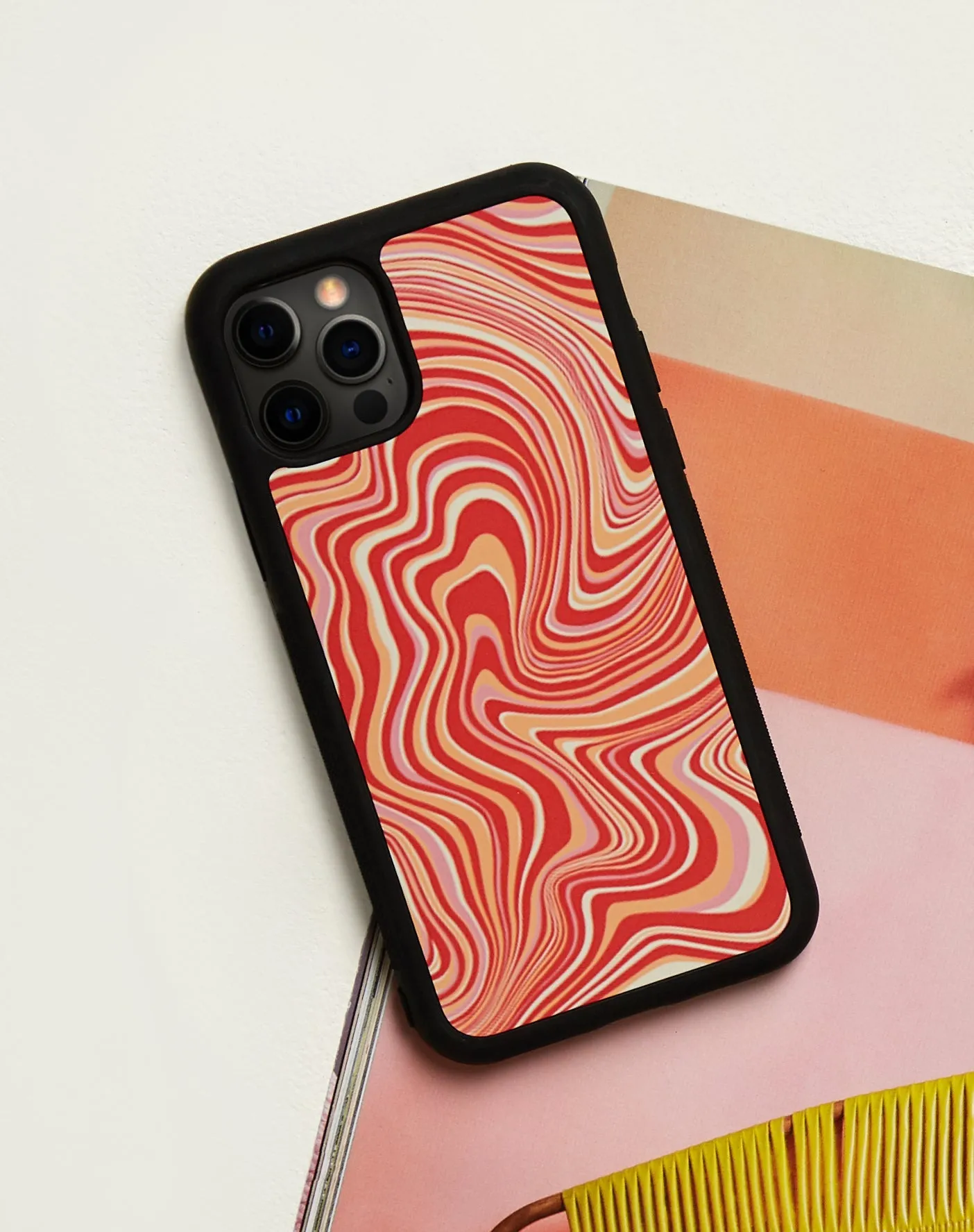 Iphone Case in 70's Ripple in Tangerine