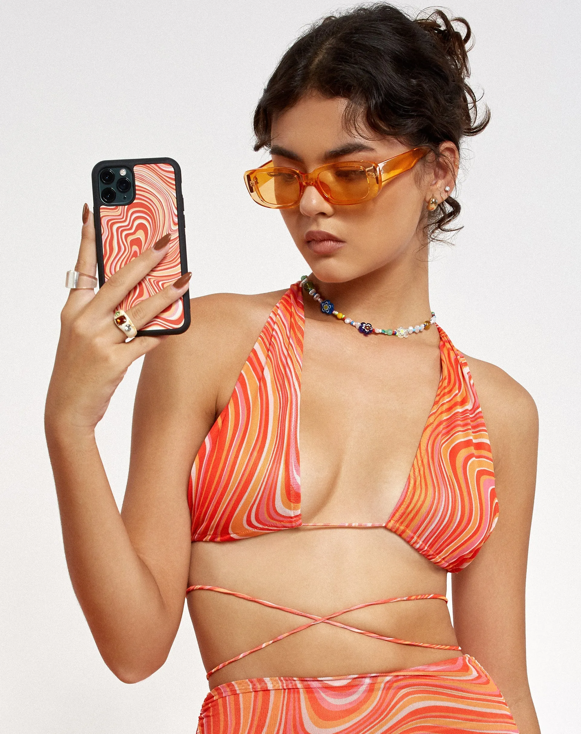 Iphone Case in 70's Ripple in Tangerine