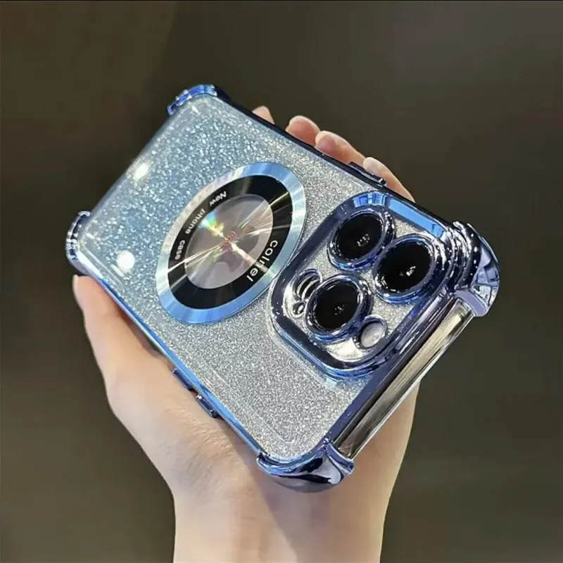 iPhone Case Megnetic Gradient Sequin Anti-drop Corners