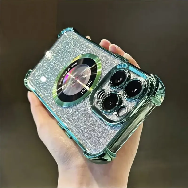 iPhone Case Megnetic Gradient Sequin Anti-drop Corners