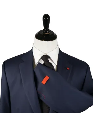ISAIA - Royal Weave Navy Blue Blazer With Coral Pin & Logo Buttons - 46R