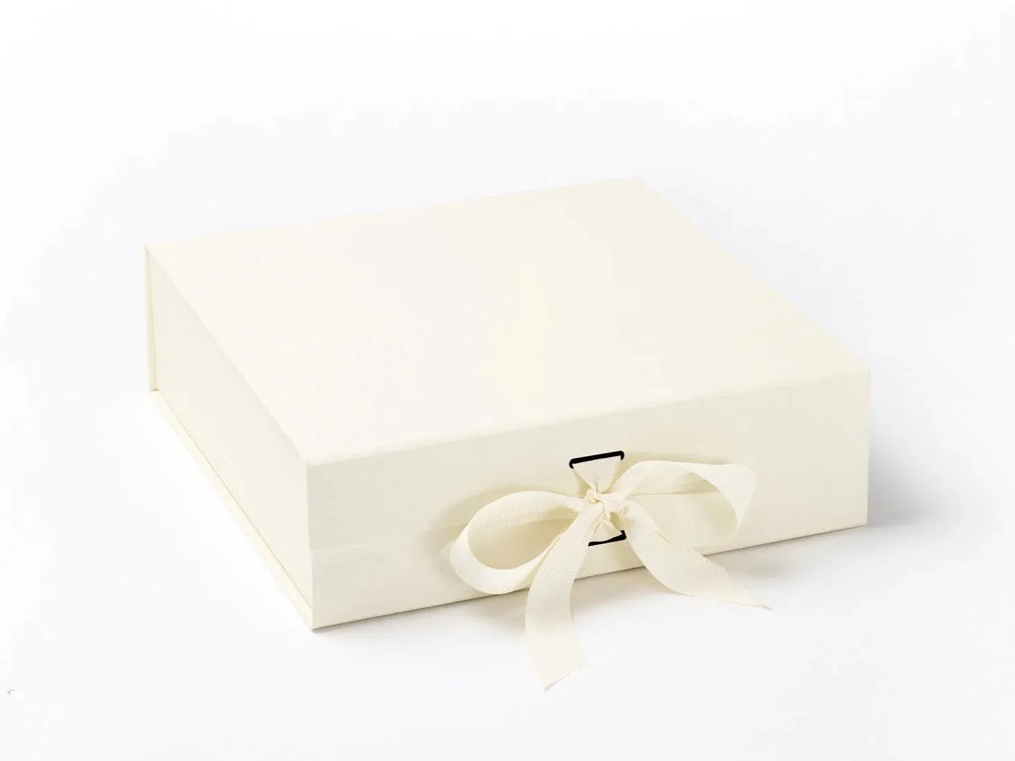 Ivory Large Gift Box With Ribbon Magnetic Closure