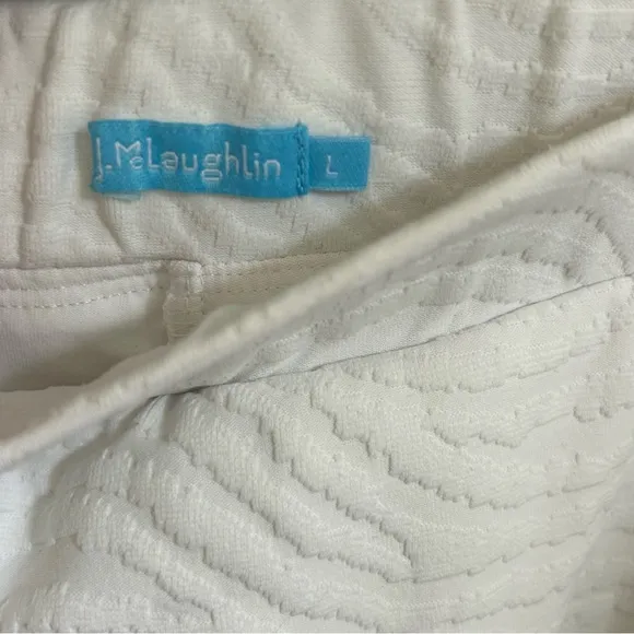 J. McLaughlin White Textured Catalina Tennis Faux Wrap Skort L