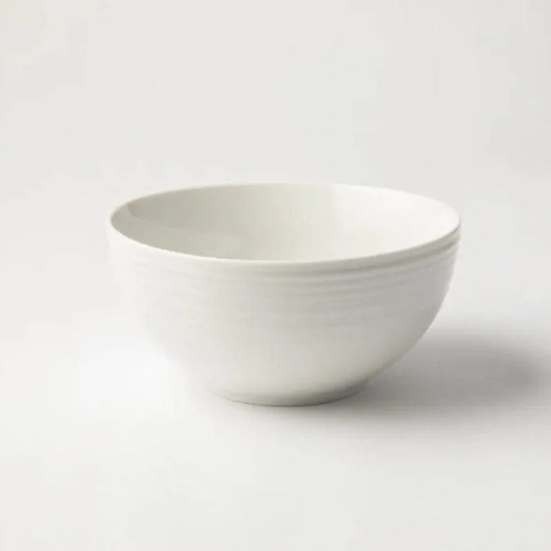 Jenna Clifford Embossed Lines Cereal Bowl 15cm Cream White