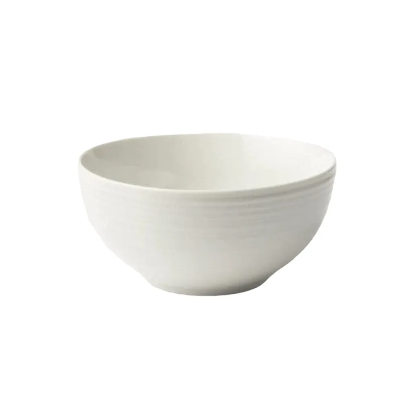 Jenna Clifford Embossed Lines Cereal Bowl 15cm Cream White
