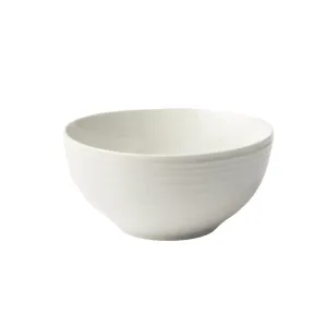 Jenna Clifford Embossed Lines Cereal Bowl 15cm Cream White