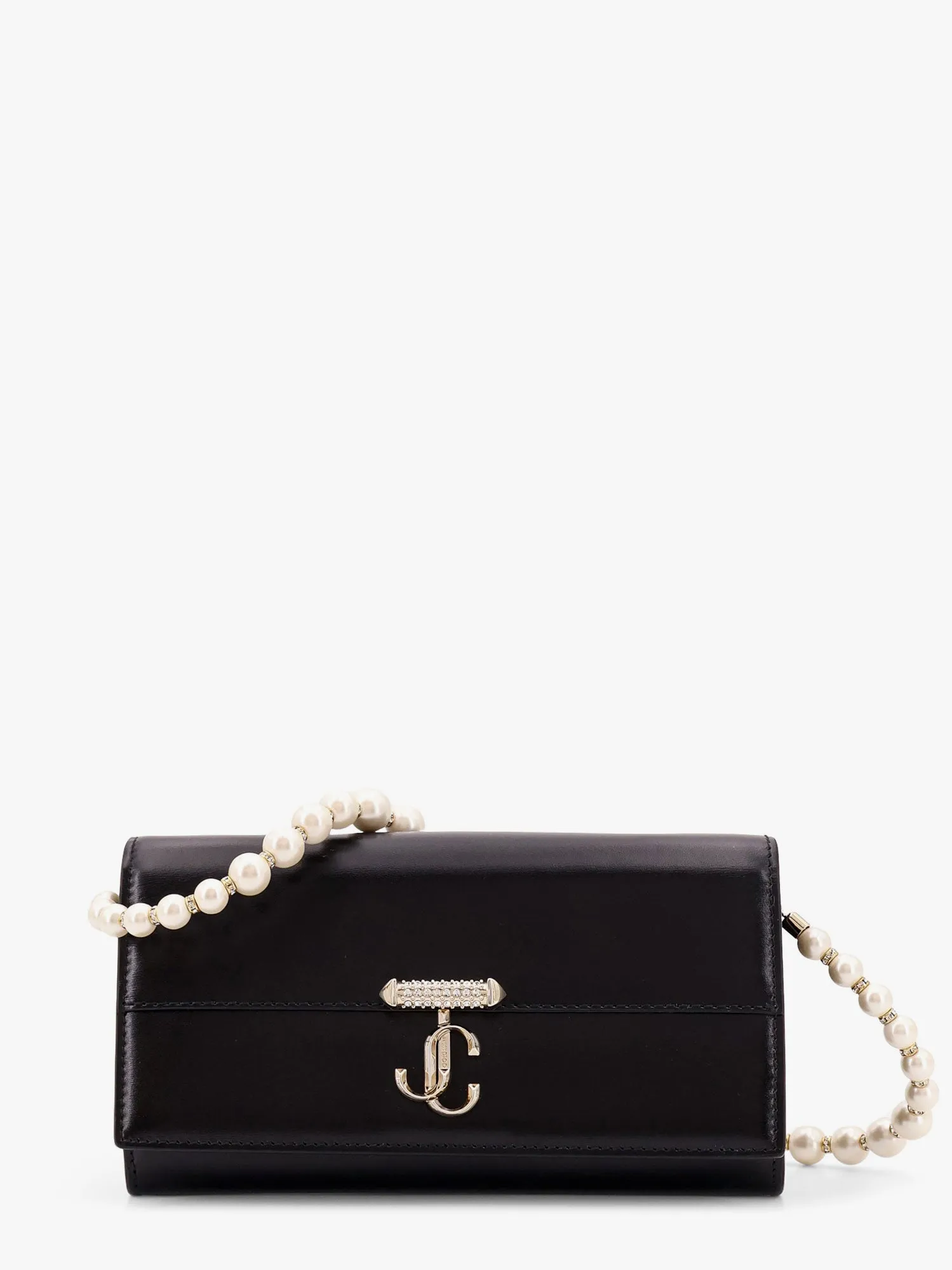 Jimmy Choo Avenue Leather Shoulder Bag With Frontal Monogram