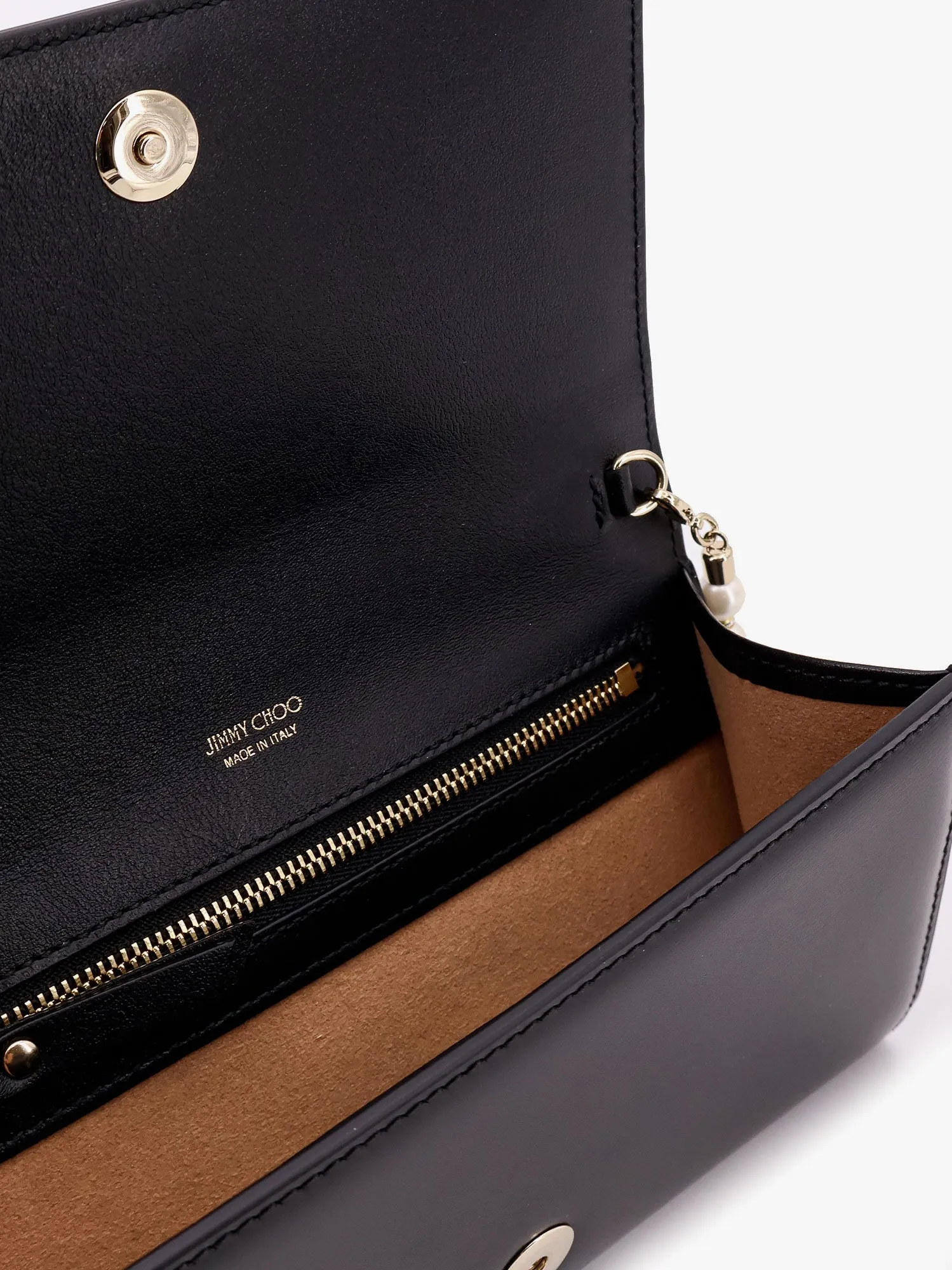 Jimmy Choo Avenue Leather Shoulder Bag With Frontal Monogram