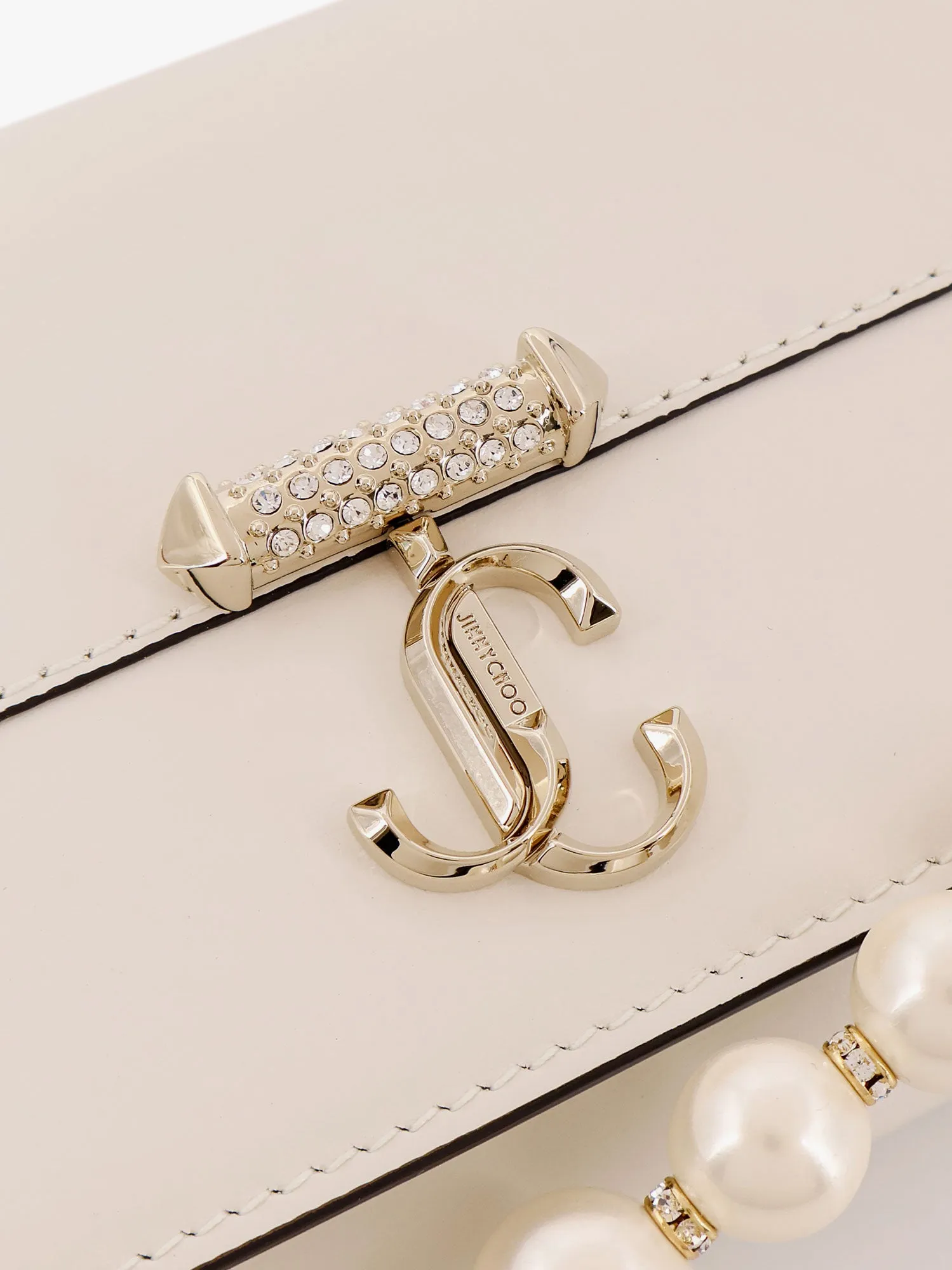 Jimmy Choo Avenue Leather Shoulder Bag With Frontal Monogram