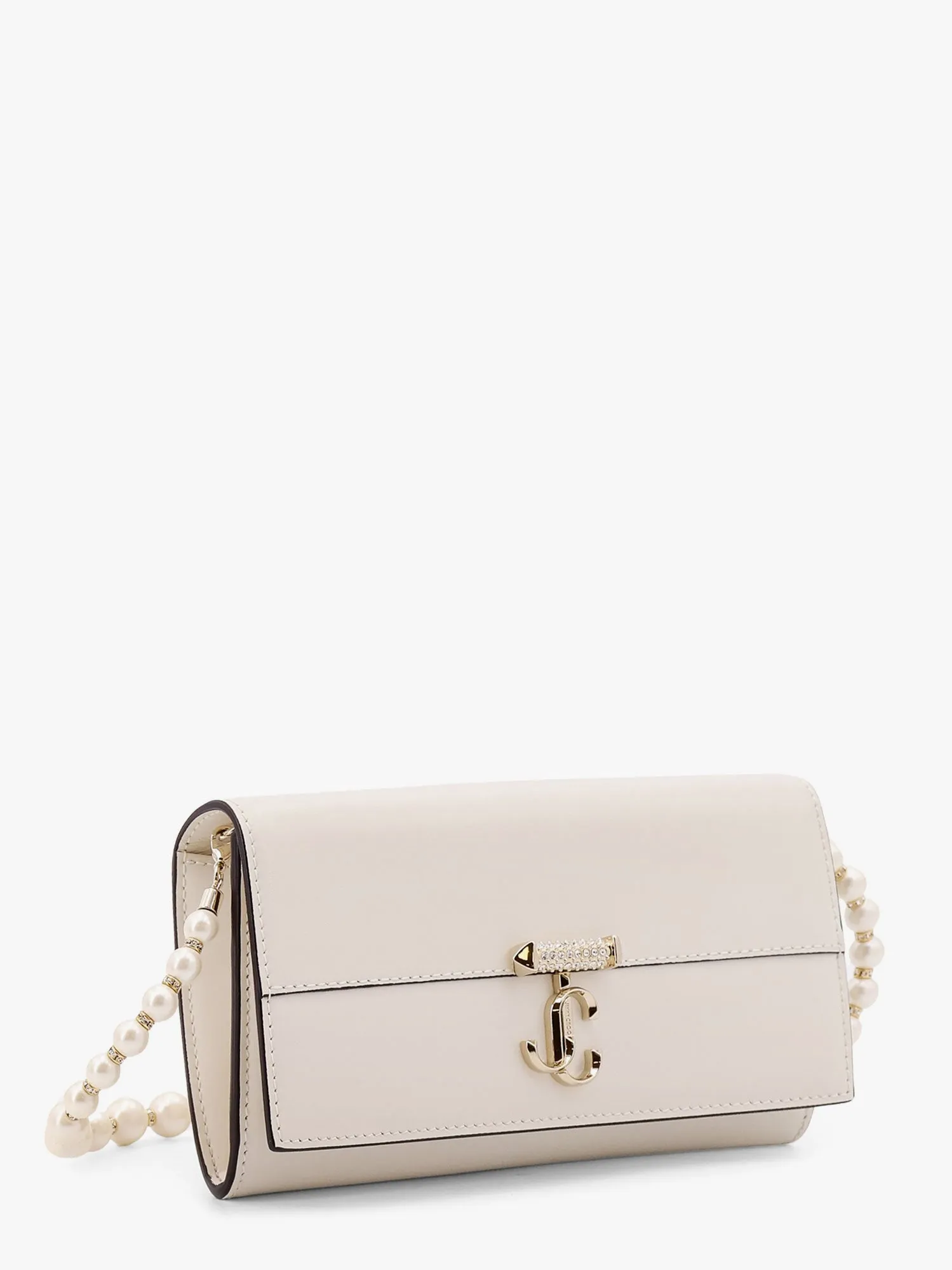 Jimmy Choo Avenue Leather Shoulder Bag With Frontal Monogram