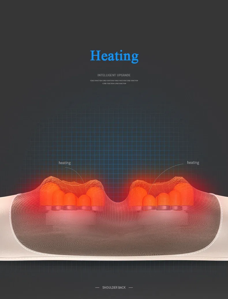 Jinkairui Infrared Heating Neck Shoulder Back Body Electric Massage Pillow Shiatsu Device Cervical Health Massageador Relaxation