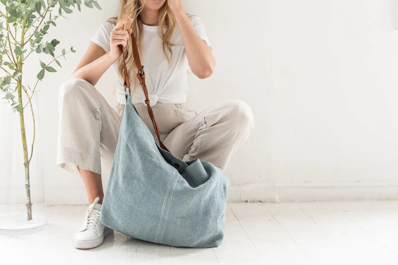 JUJU & CO  Beach Jute Slouchy - French Blue