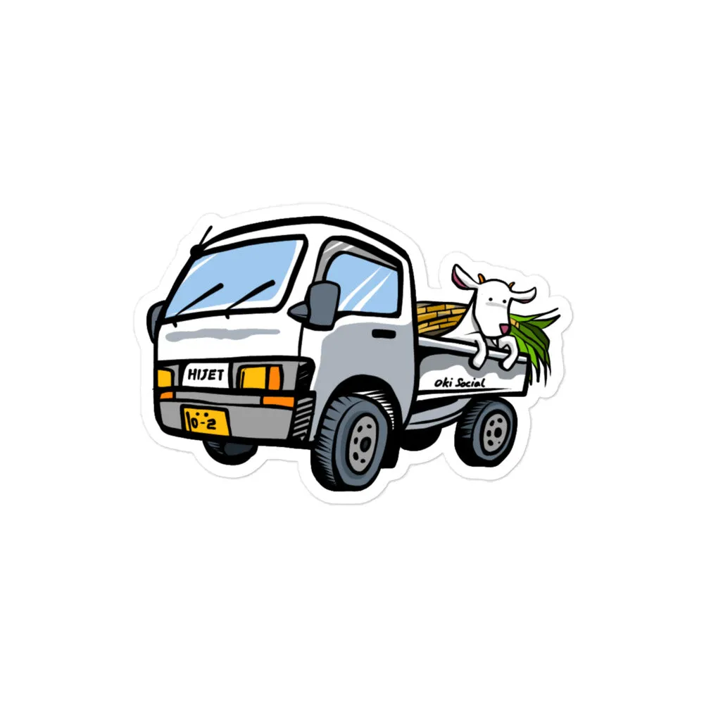 Kei Truck and Goat Waterproof Sticker