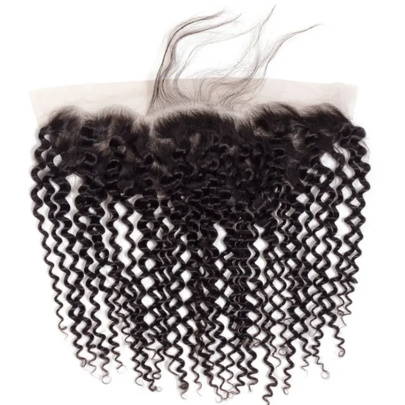 Kinky Curly Human Hair Closure 13*4 Lace Frontal Natural Color MYLOCKME