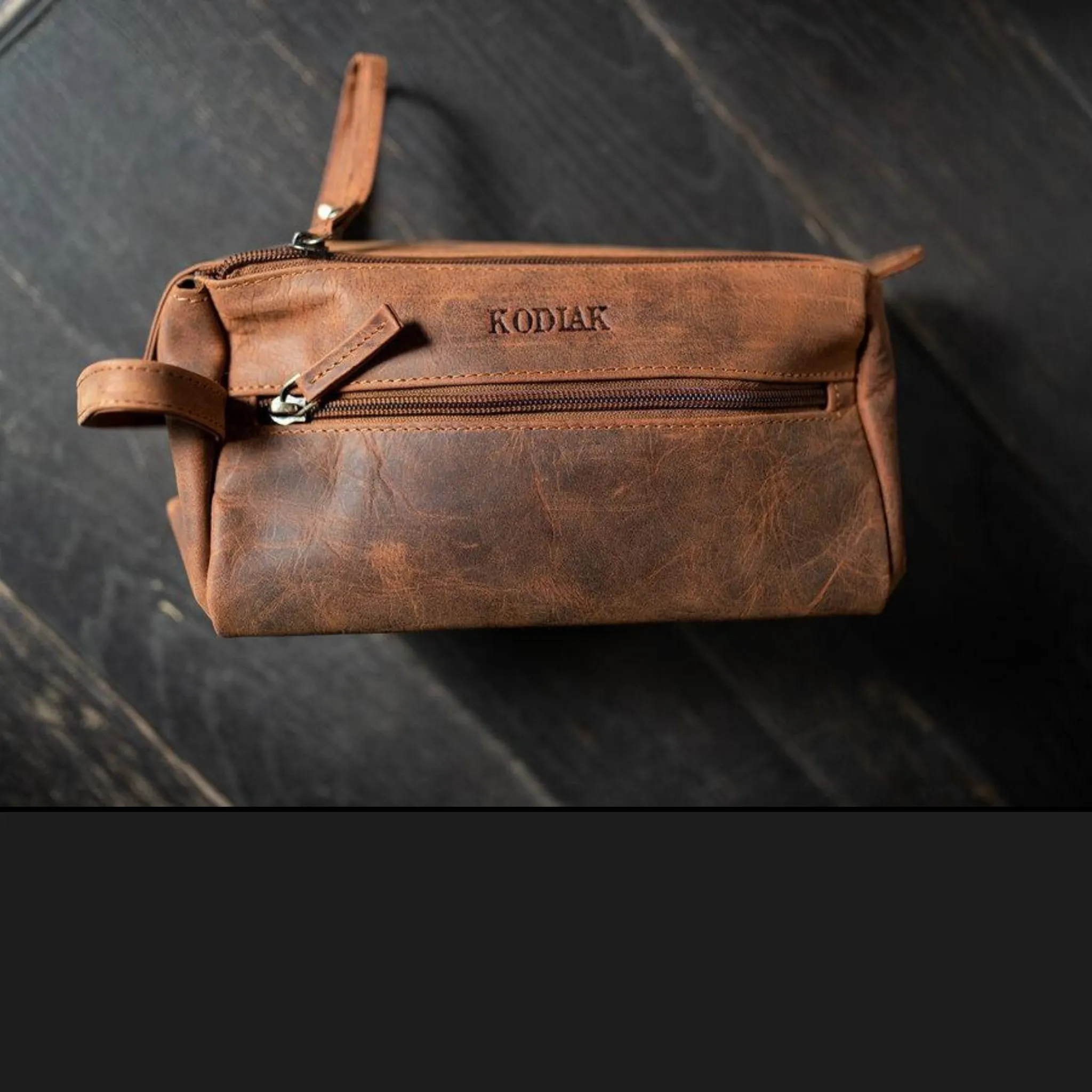 Kodiak Leather Toiletry Bag