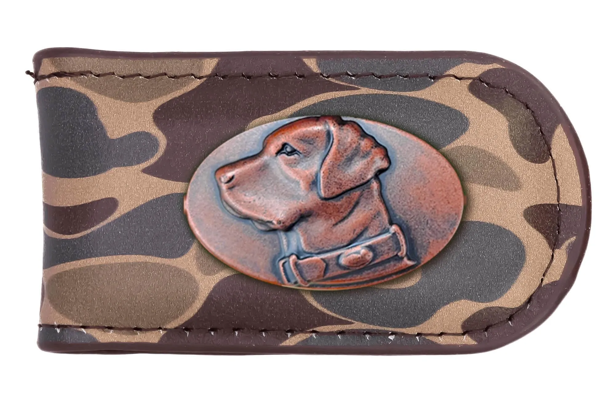 Lab Men's Old School Camo Leather Money Clip.