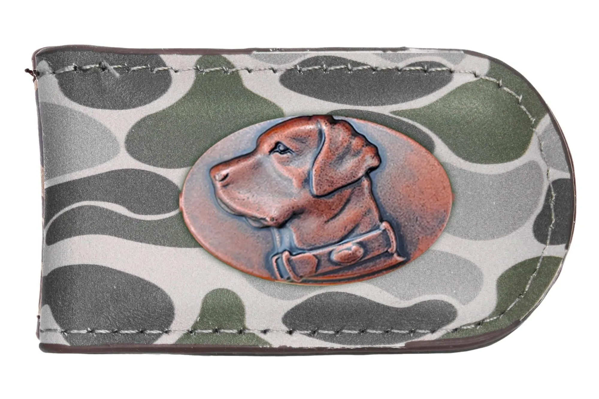 Lab Men's Old School Camo Leather Money Clip.