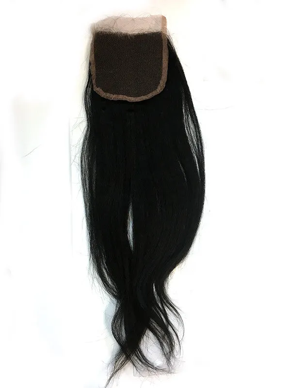 Lace Front Closure 4x4" with Kinky Straight Hair 16"