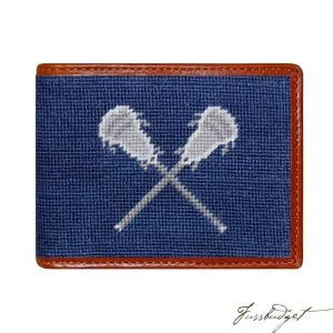 Lacrosse Needlepoint Bi-Fold Wallet