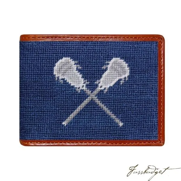 Lacrosse Needlepoint Bi-Fold Wallet