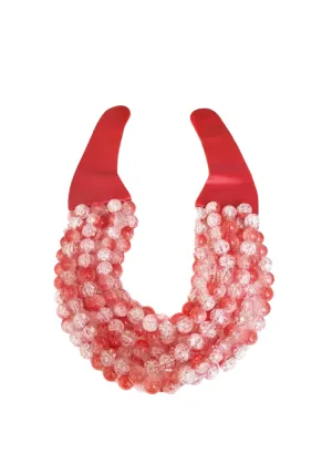 Layered Bead Necklace in Red